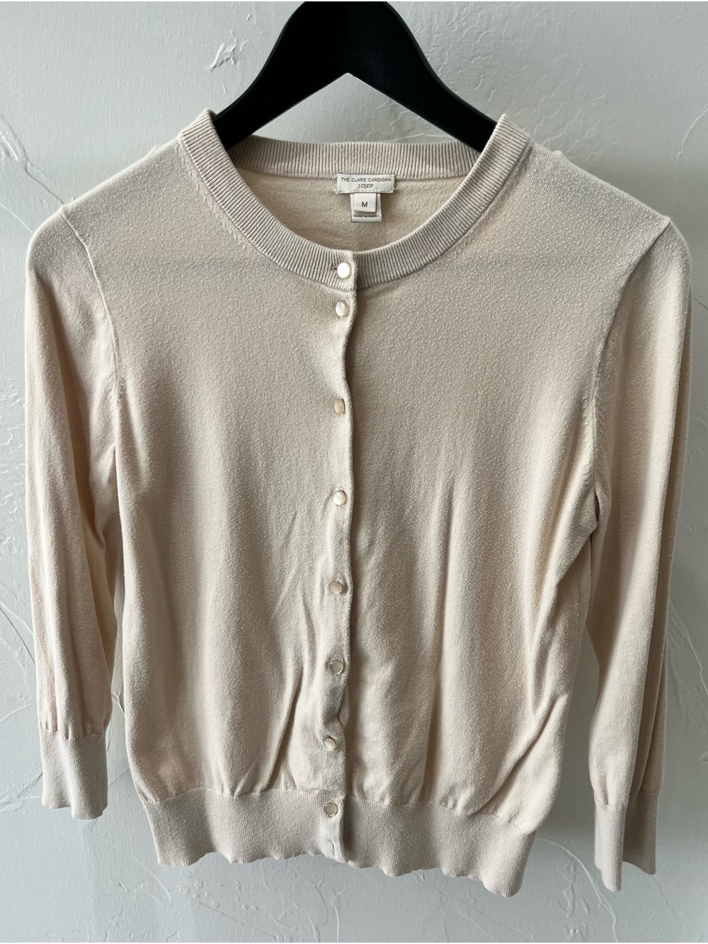 J. Crew Cream Button-Up Lightweight Cardigan